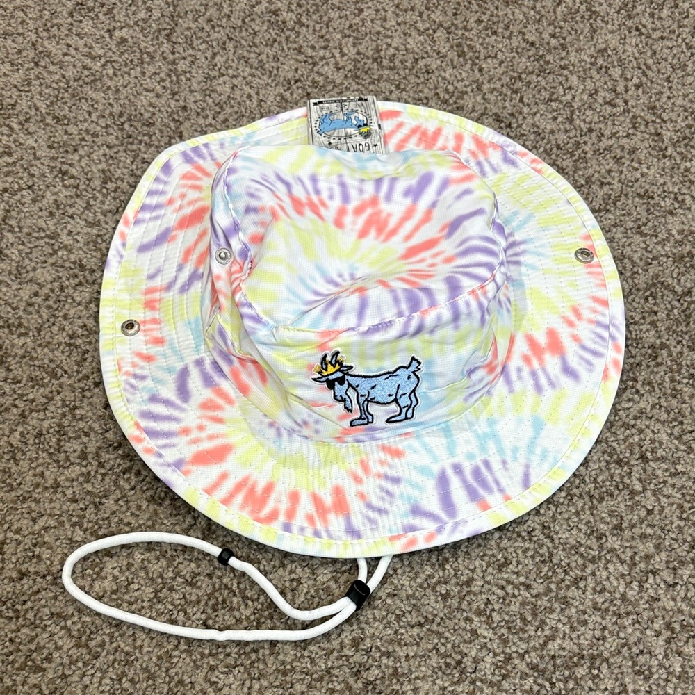 Goat USA Tie-Dye Bucket Hat Side Snaps Adjustable Chin Strap NWT *see details